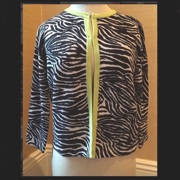 KINROSS Cashmere (Zebra Pattern) Cardigan, Sz S - Picture 1 of 6